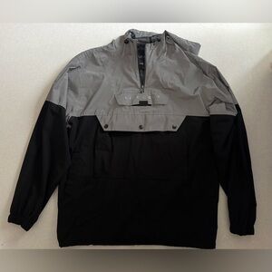 Life Code Men's Gray and Black Windbreaker Jacket